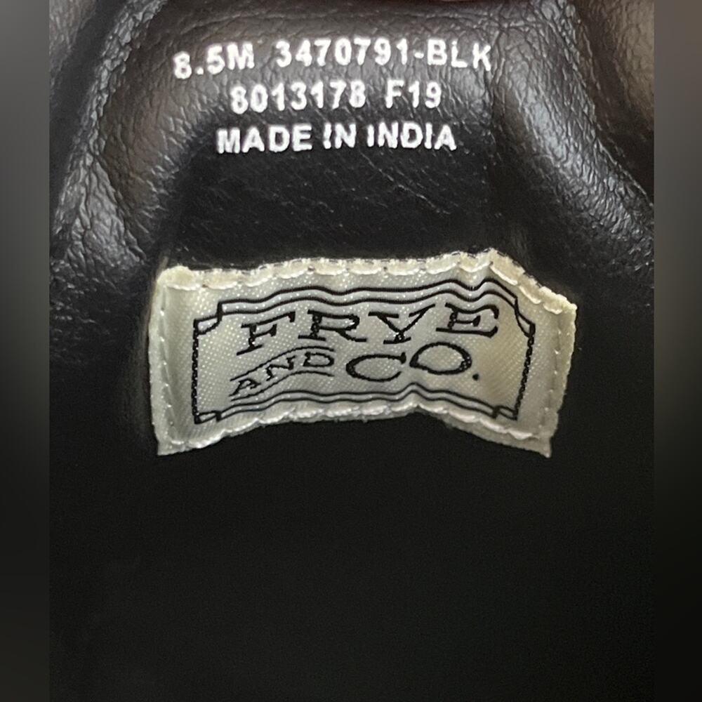 Frye And Co Sindy Moto Low Black Leather Zipper Detail Sneaker Women’s Size 8.5M - Picture 2 of 12